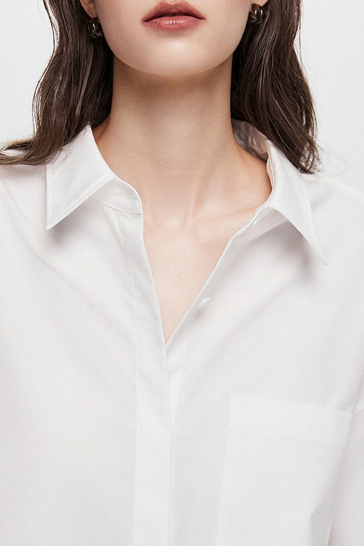 Oversized Fine Cotton Poplin Button-Up Shirt