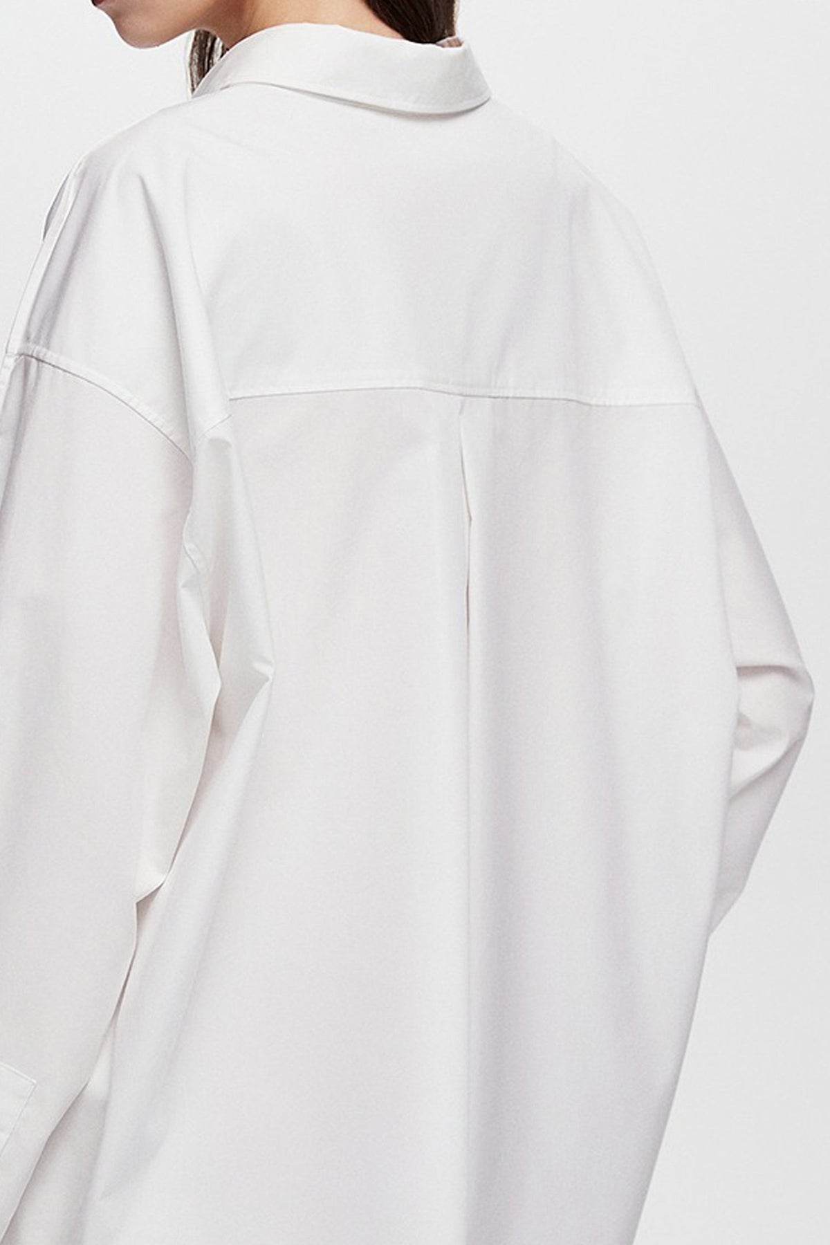 Oversized Fine Cotton Poplin Button-Up Shirt
