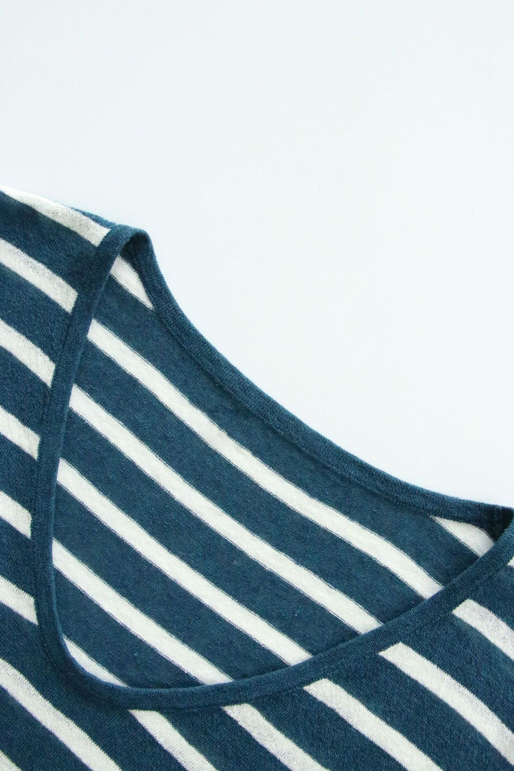 Oversized Japanese Linen Striped Long Sleeve T-Shirt