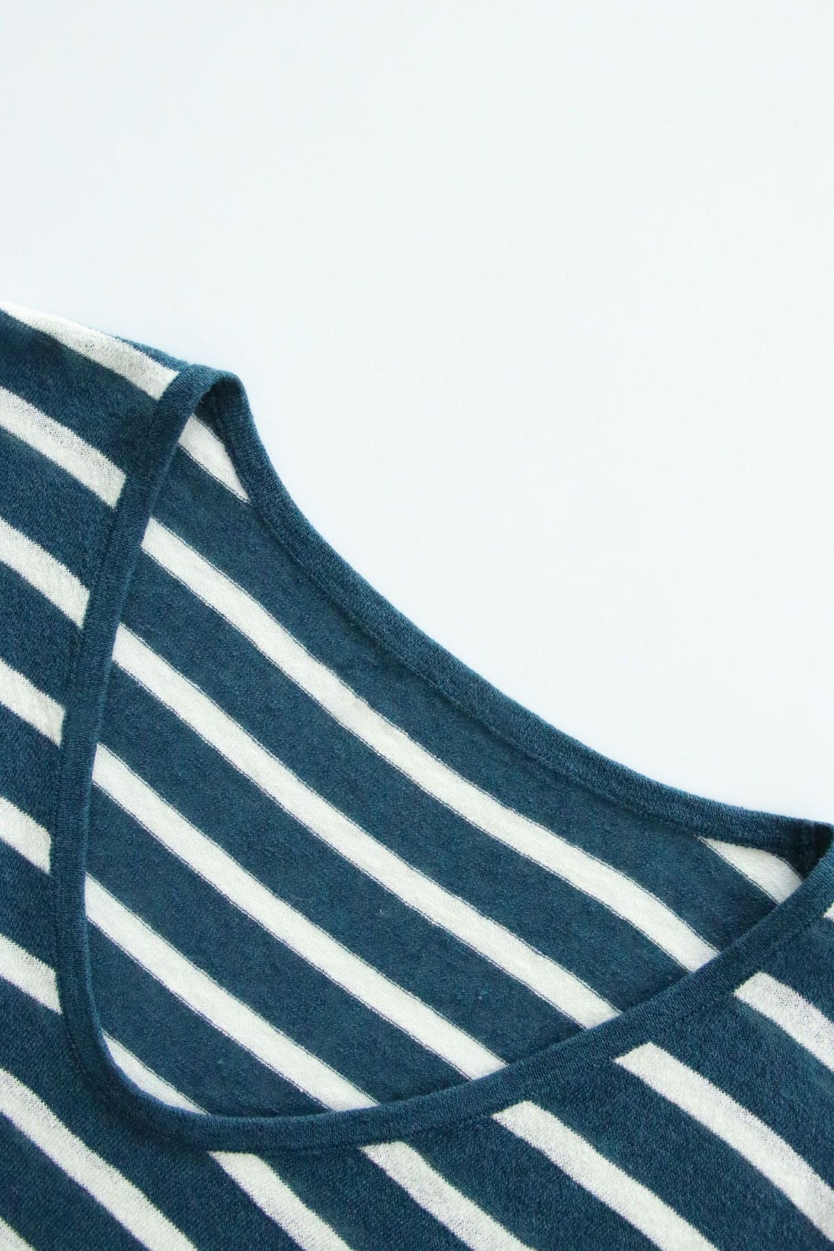 Oversized Japanese Linen Striped Long Sleeve T-Shirt