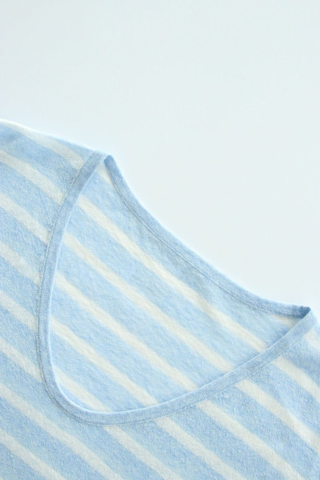 Oversized Japanese Linen Striped Long Sleeve T-Shirt