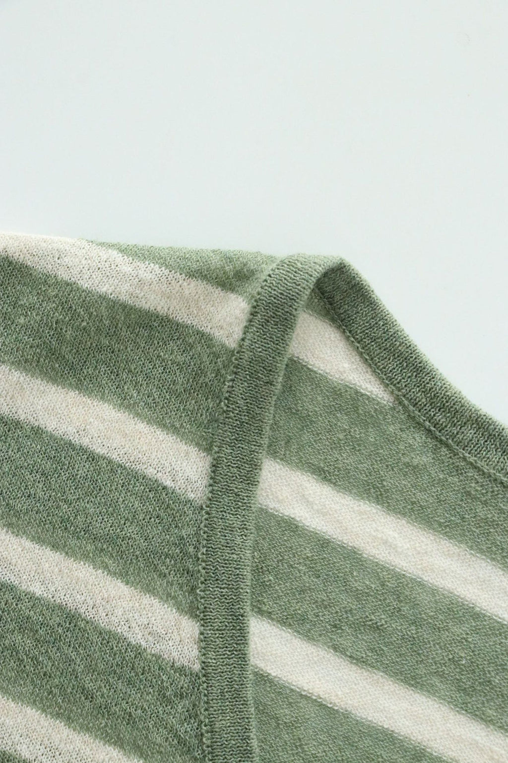 Oversized Japanese Linen Striped Long Sleeve T-Shirt