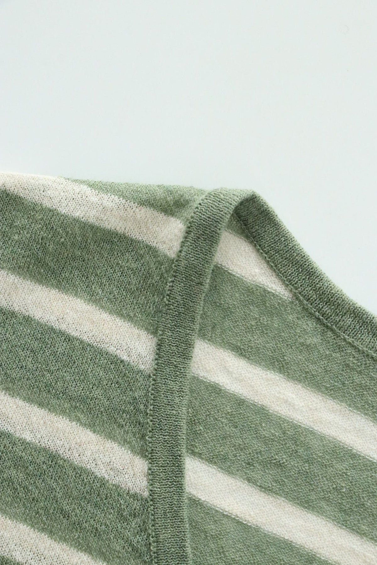 Oversized Japanese Linen Striped Long Sleeve T-Shirt
