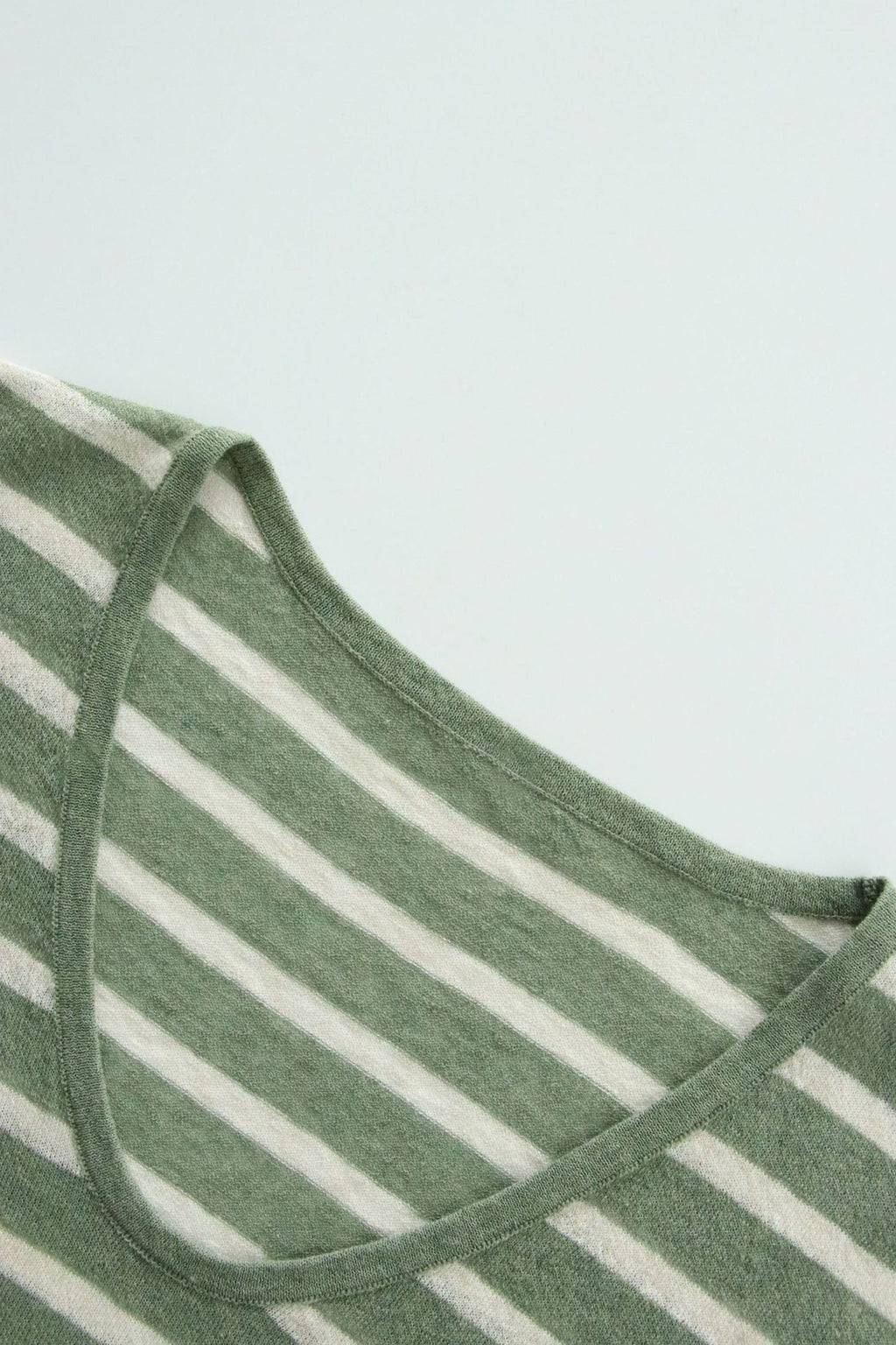 Oversized Japanese Linen Striped Long Sleeve T-Shirt