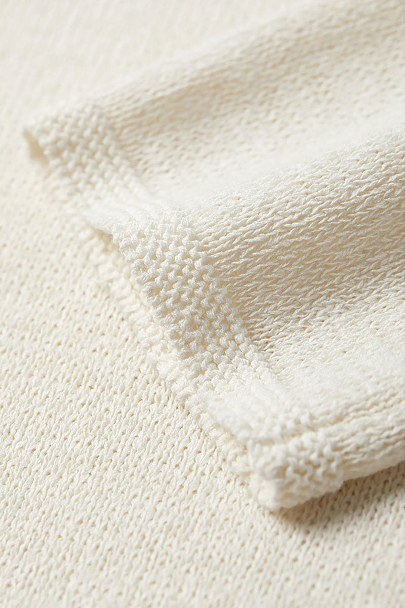 Oversized Linen-Cotton Knit Long-Sleeve Drop-Shoulder T-Shirt