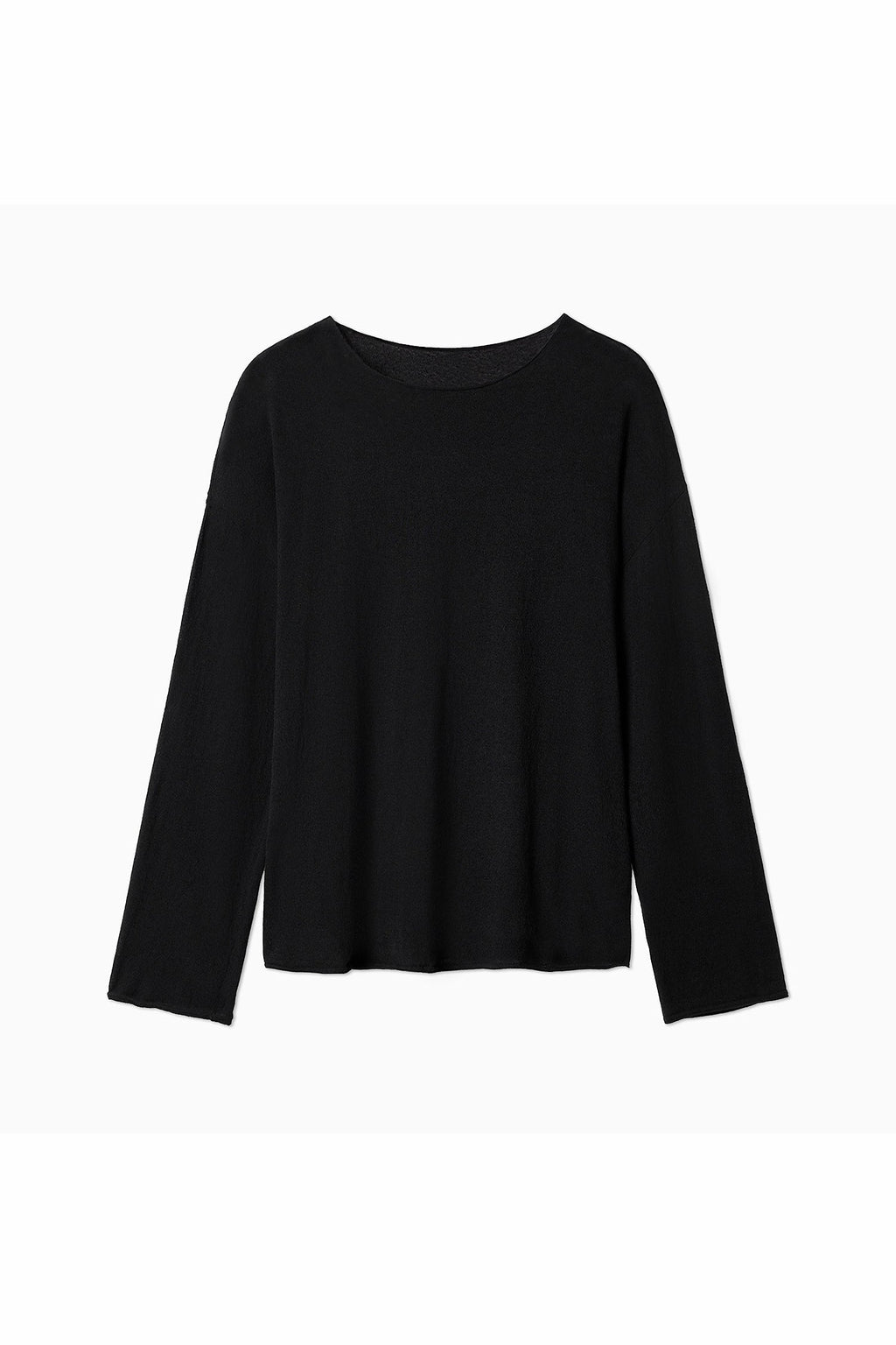 Oversized Linen Long Sleeve Crewneck T-Shirt