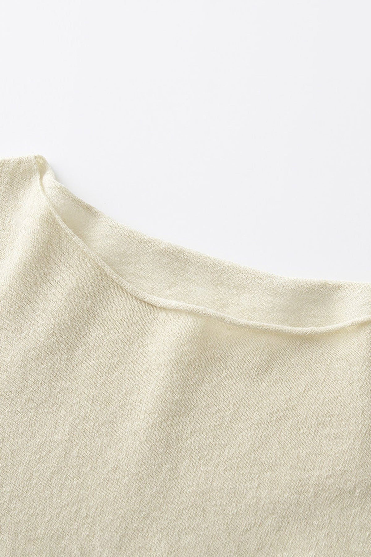 Oversized Linen Long Sleeve Crewneck T-Shirt
