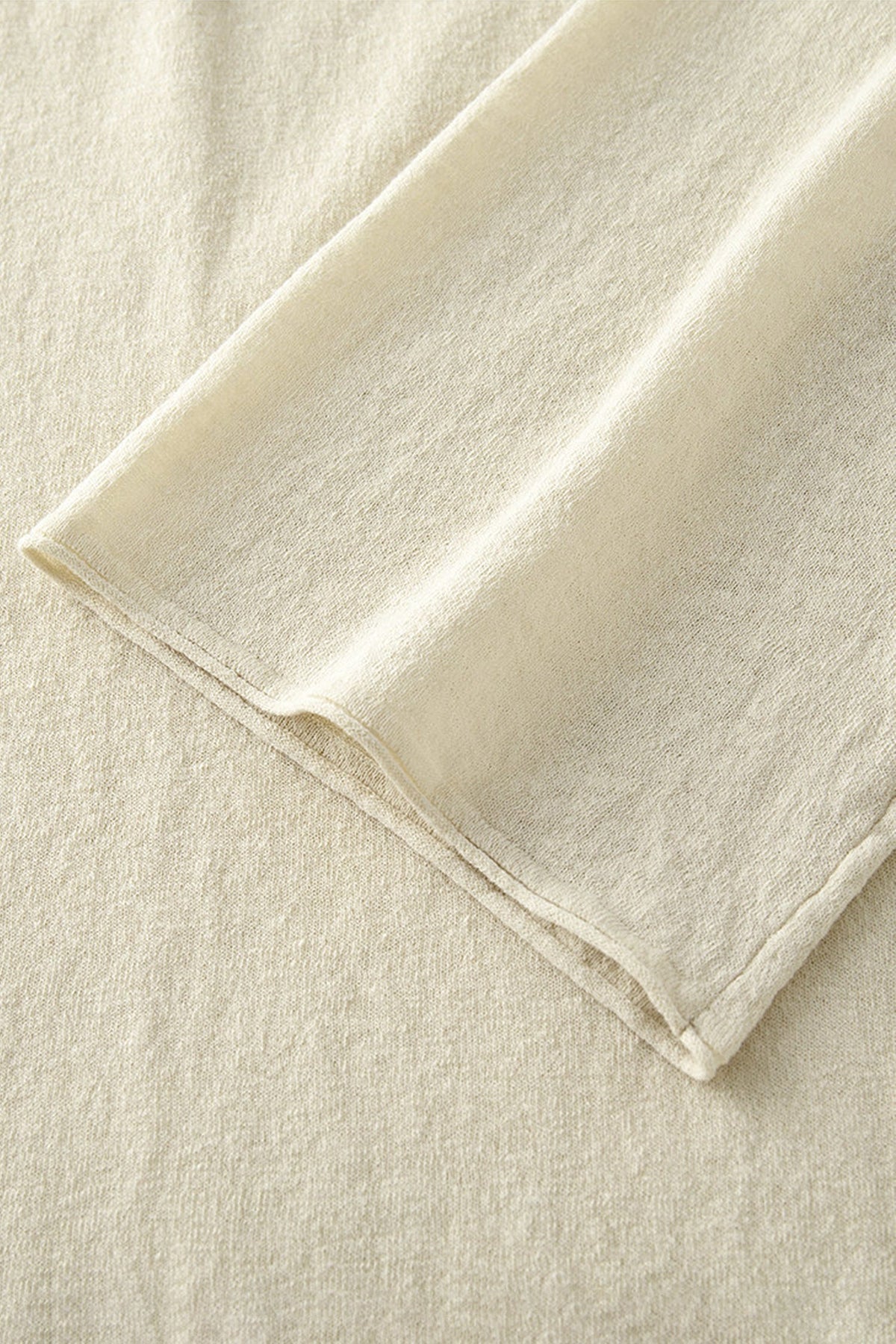 Oversized Linen Long Sleeve Crewneck T-Shirt
