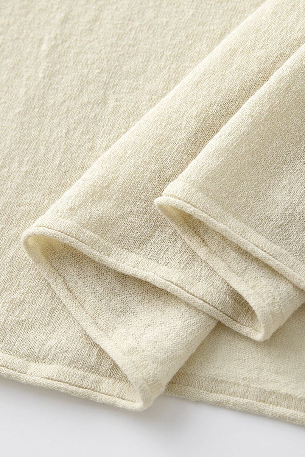 Oversized Linen Long Sleeve Crewneck T-Shirt