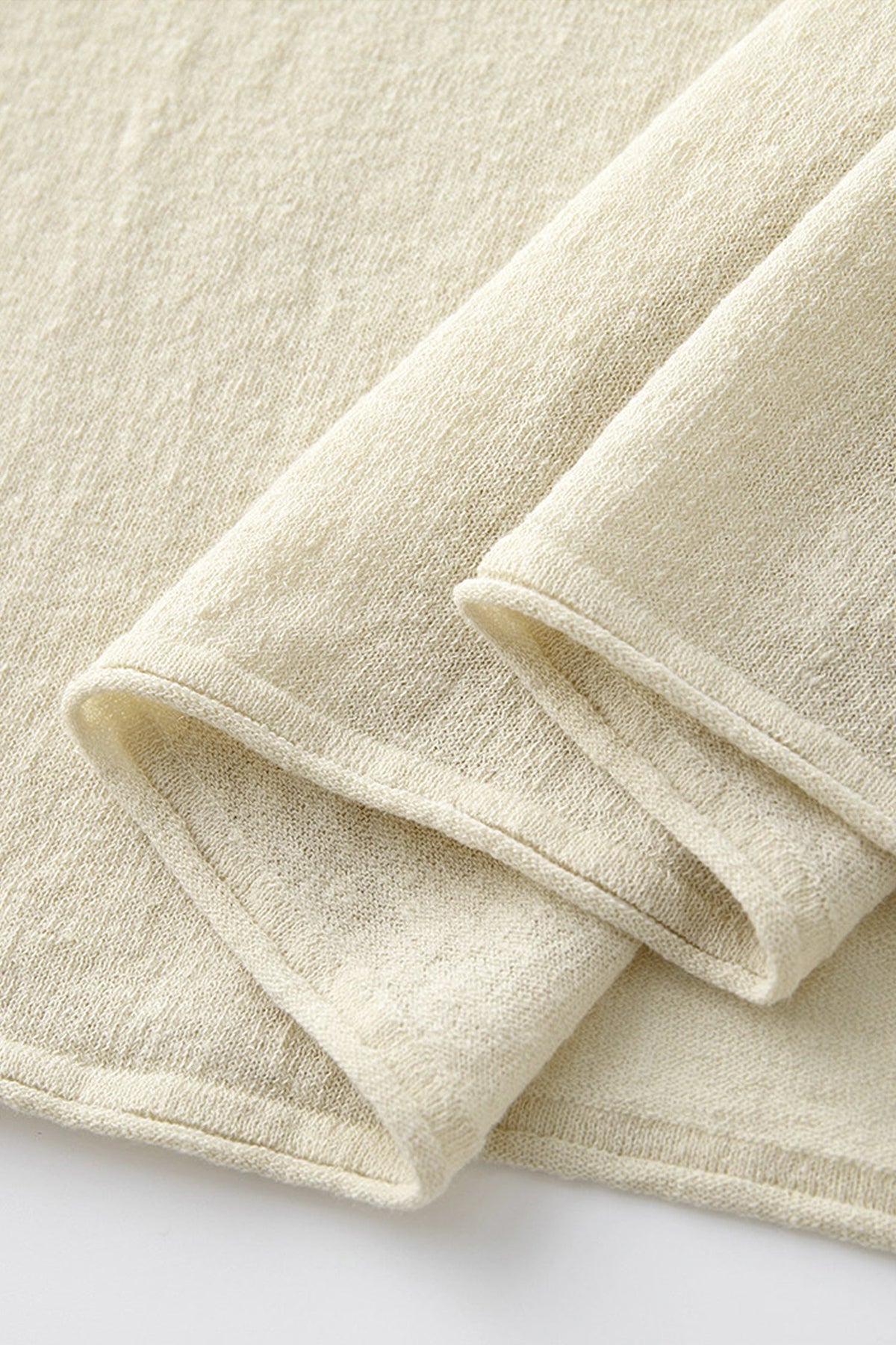 Oversized Linen Long Sleeve Crewneck T-Shirt