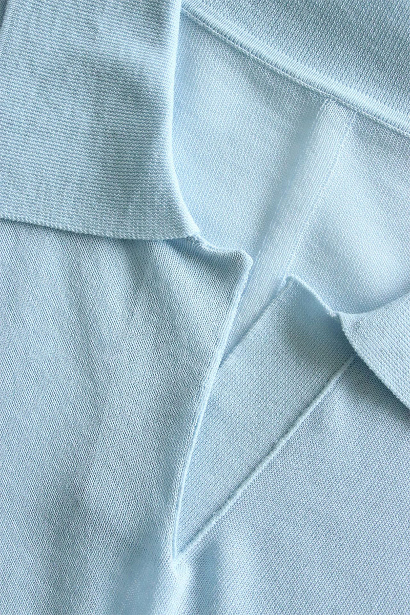 Oversized Triacetate-Cotton Long Sleeve Polo T-Shirt