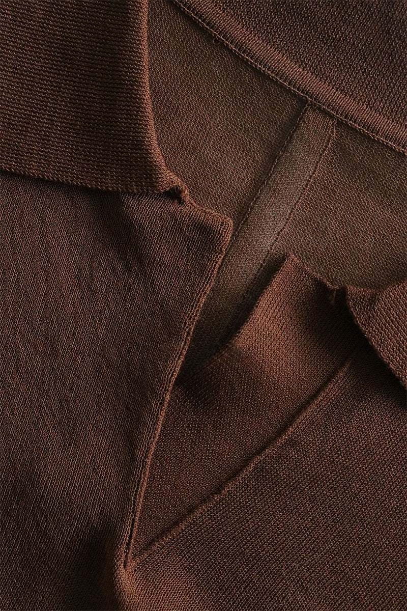 Oversized Triacetate-Cotton Long Sleeve Polo T-Shirt