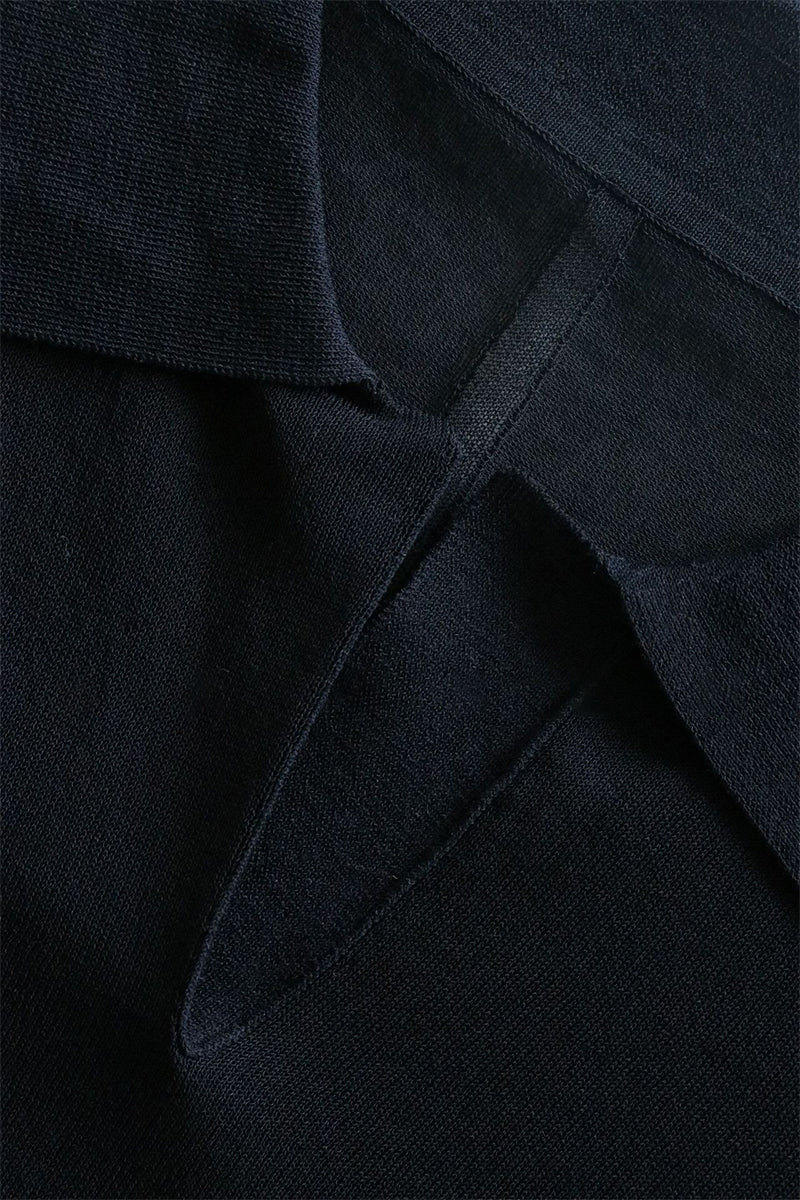 Oversized Triacetate-Cotton Long Sleeve Polo T-Shirt