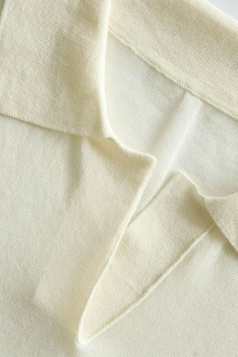 Oversized Triacetate-Cotton Long Sleeve Polo T-Shirt