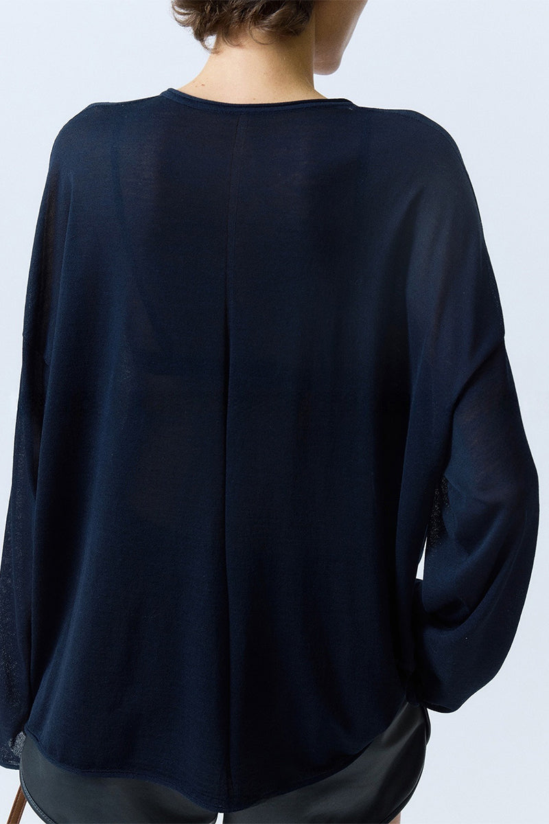 Oversized Triacetate-Cotton Long Sleeve T-Shirt