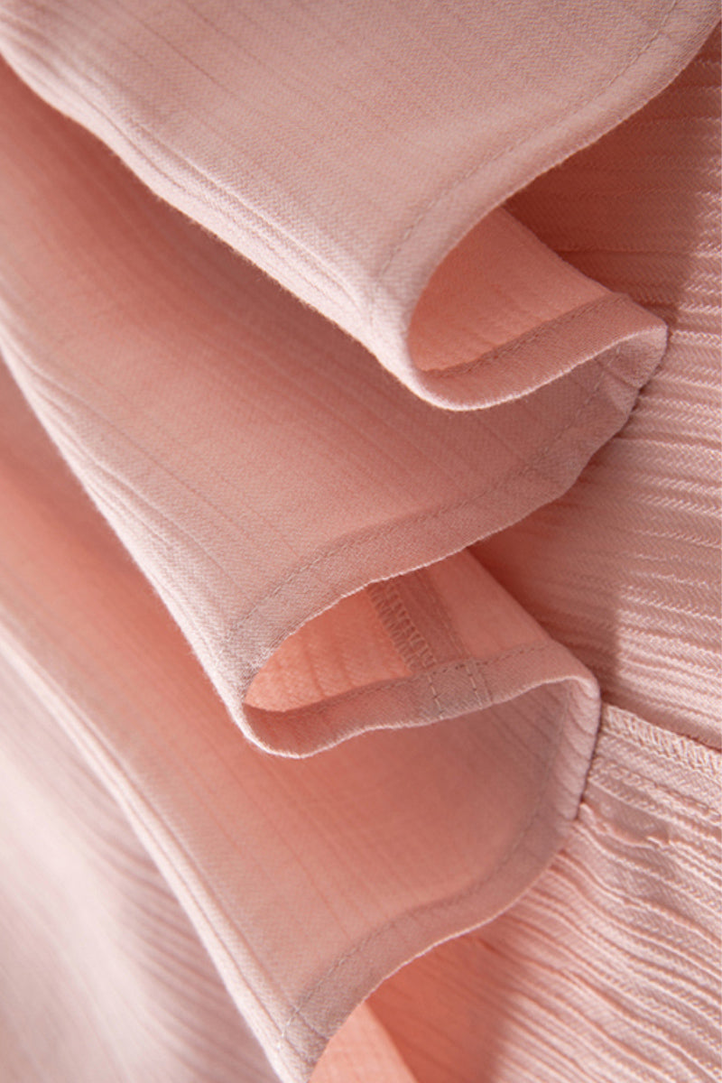 Pink Sleeveless A-Line Midi Dress