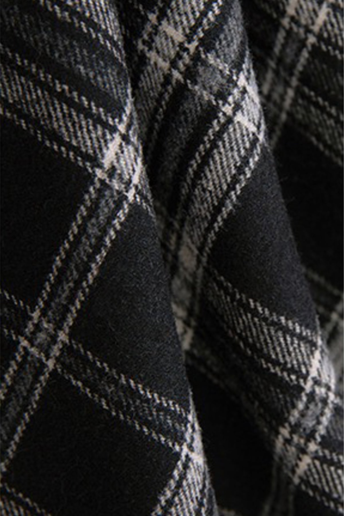 Plaid Wool-Blend Column Midi Skirt with Slit
