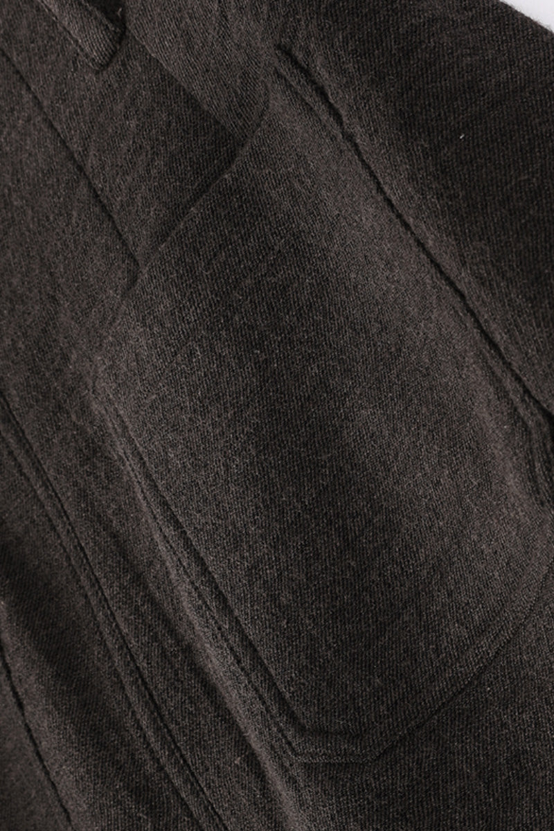Pleated Cotton-Linen A-Line Midi Skirt with Slits