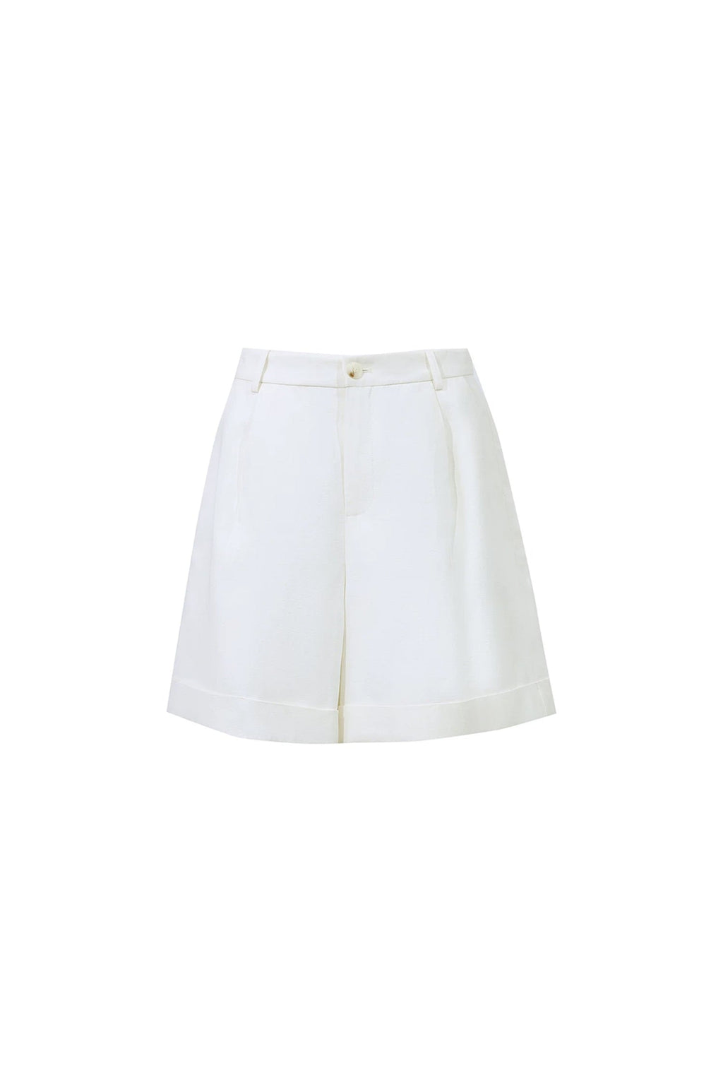 Pleated High-Waist Bermuda Shorts