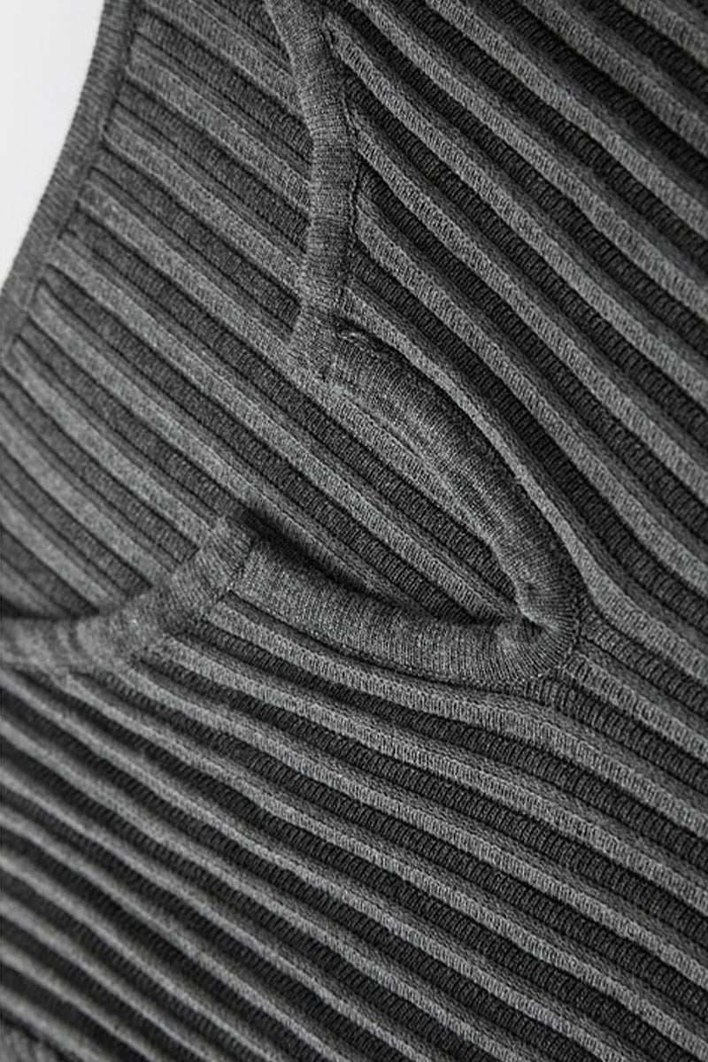 Pleated Long Sleeve A-Line Midi Sweater Dress