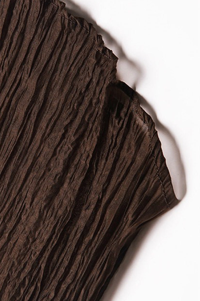 Pleated Sleeveless Sheer Textured Tank Top