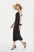 Polka-Dot Cowl-Neck Midi Slip Dress in Triacetate-Blend