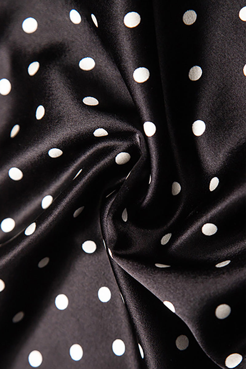 Polka-Dot V-Neck Midi Slip Dress in Triacetate-Blend
