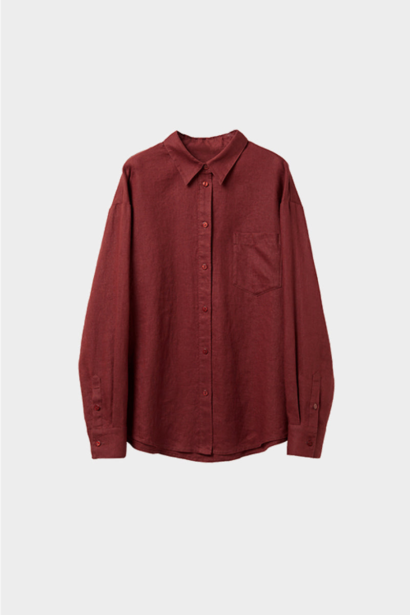 Premium French Linen Long Sleeve Button-Down Shirt