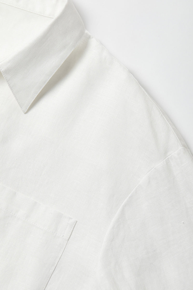 Premium French Linen Long Sleeve Button-Down Shirt