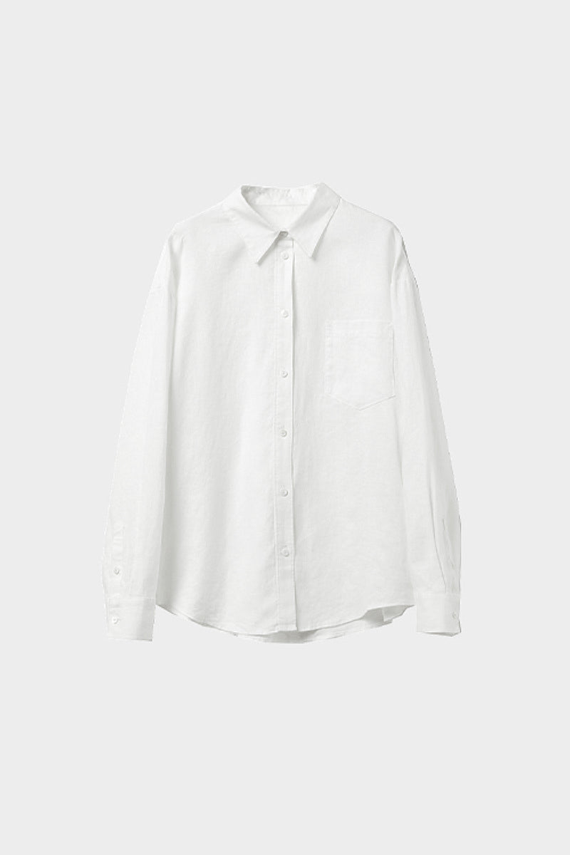 Premium French Linen Long Sleeve Button-Down Shirt