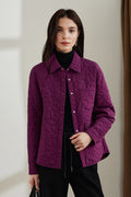 Quilted Japanese Lithermo Shirt Jacket in Purple