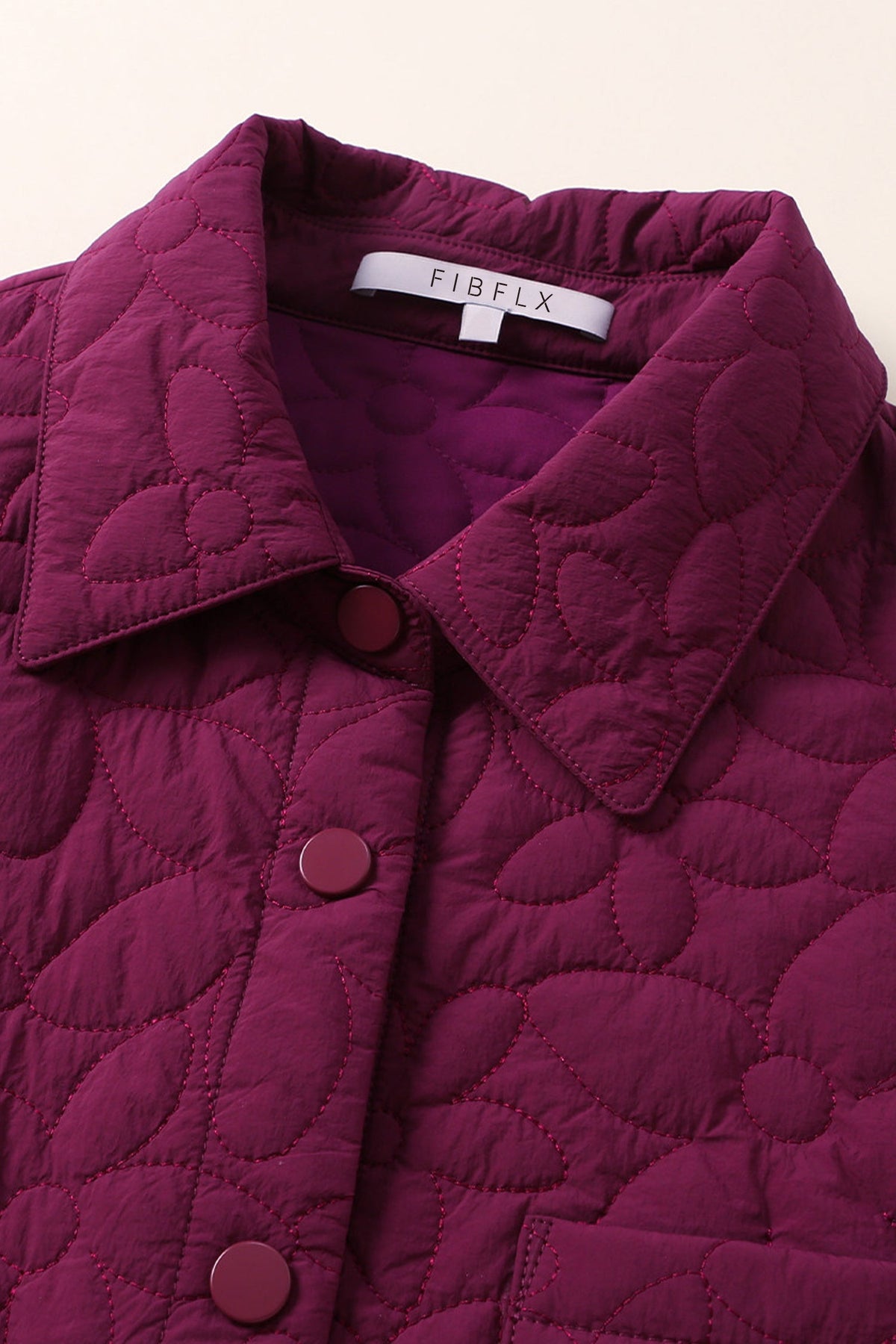 Quilted Japanese Lithermo Shirt Jacket in Purple