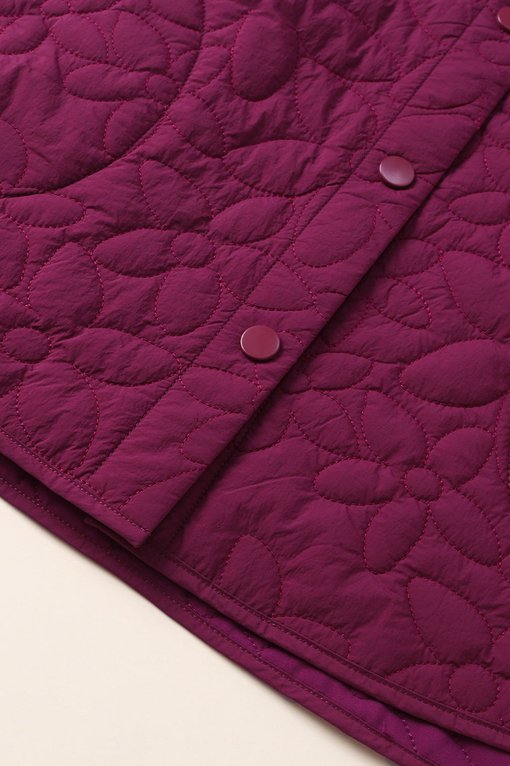 Quilted Japanese Lithermo Shirt Jacket in Purple