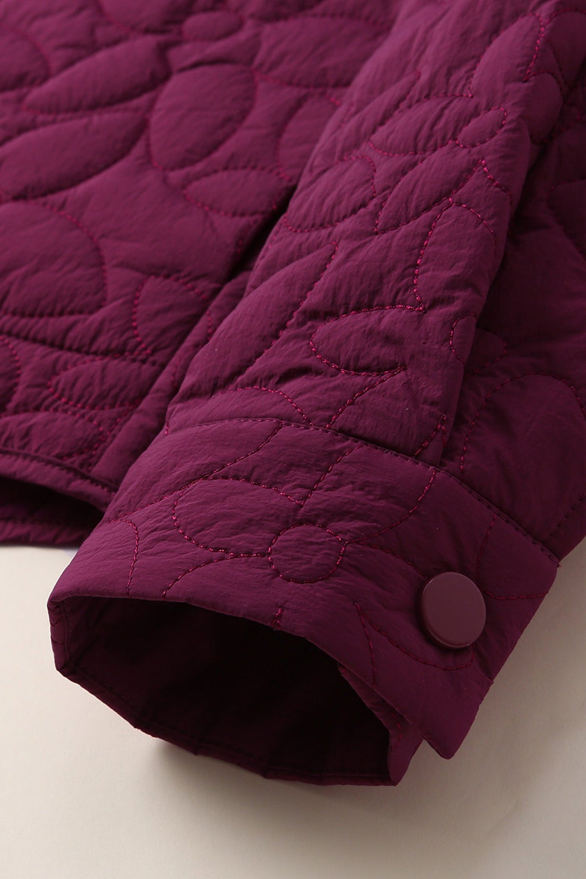Quilted Japanese Lithermo Shirt Jacket in Purple
