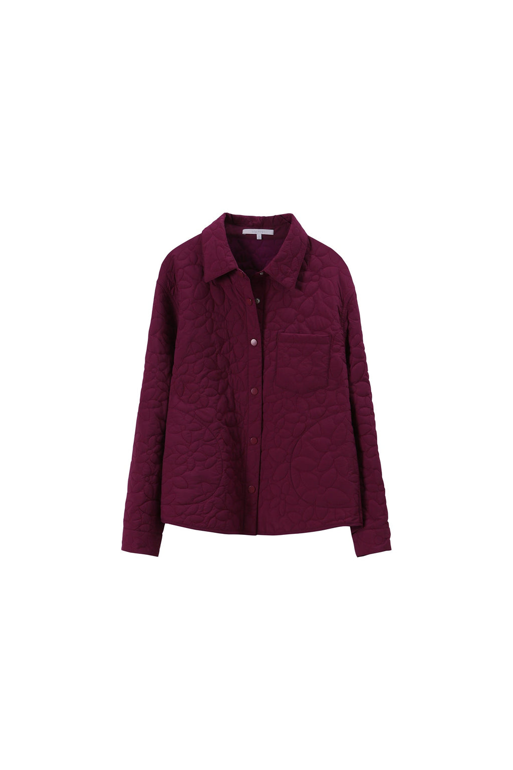 Quilted Japanese Lithermo Shirt Jacket in Purple
