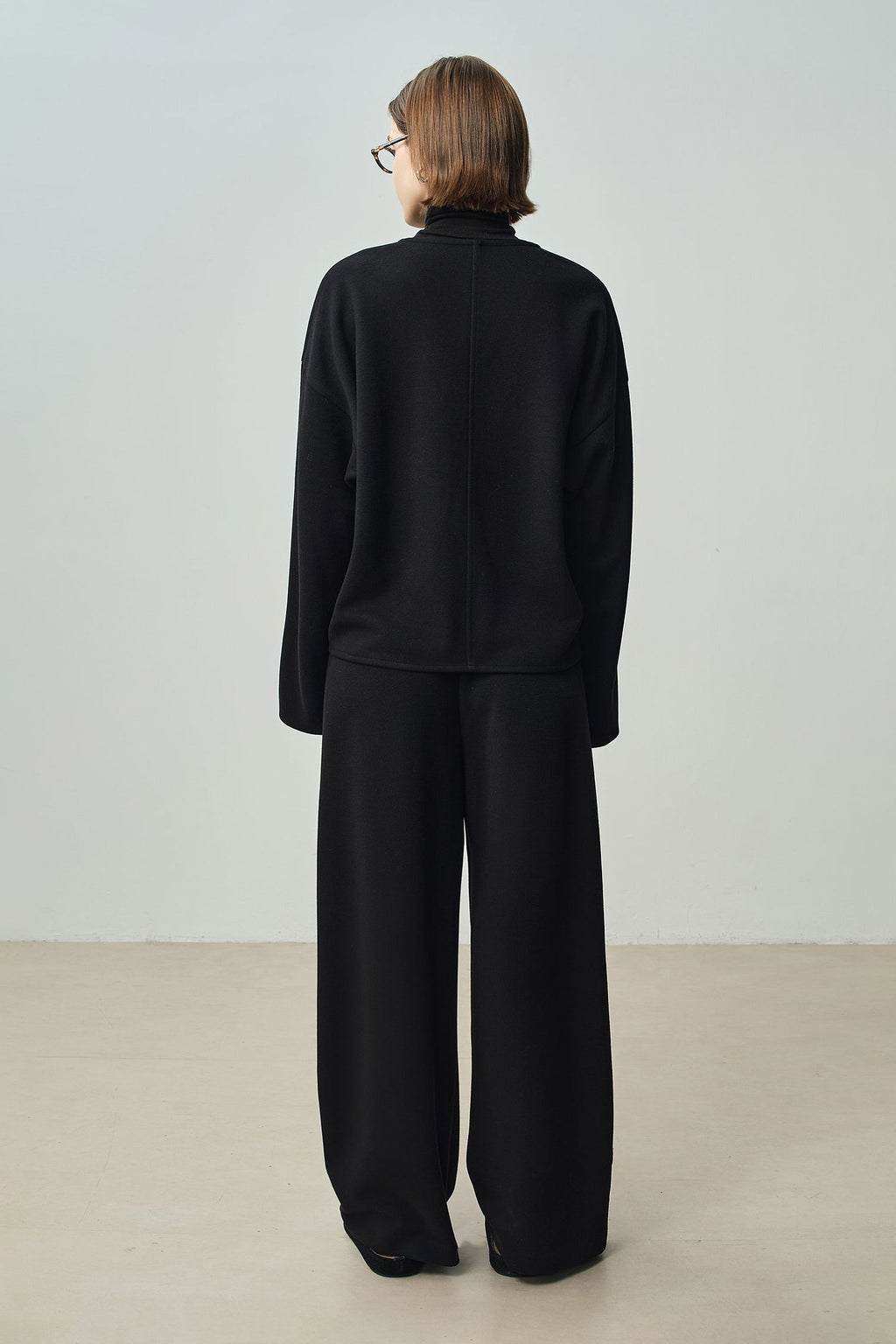 Relaxed Cashmere Blend Deep V-Neck Sweatshirt
