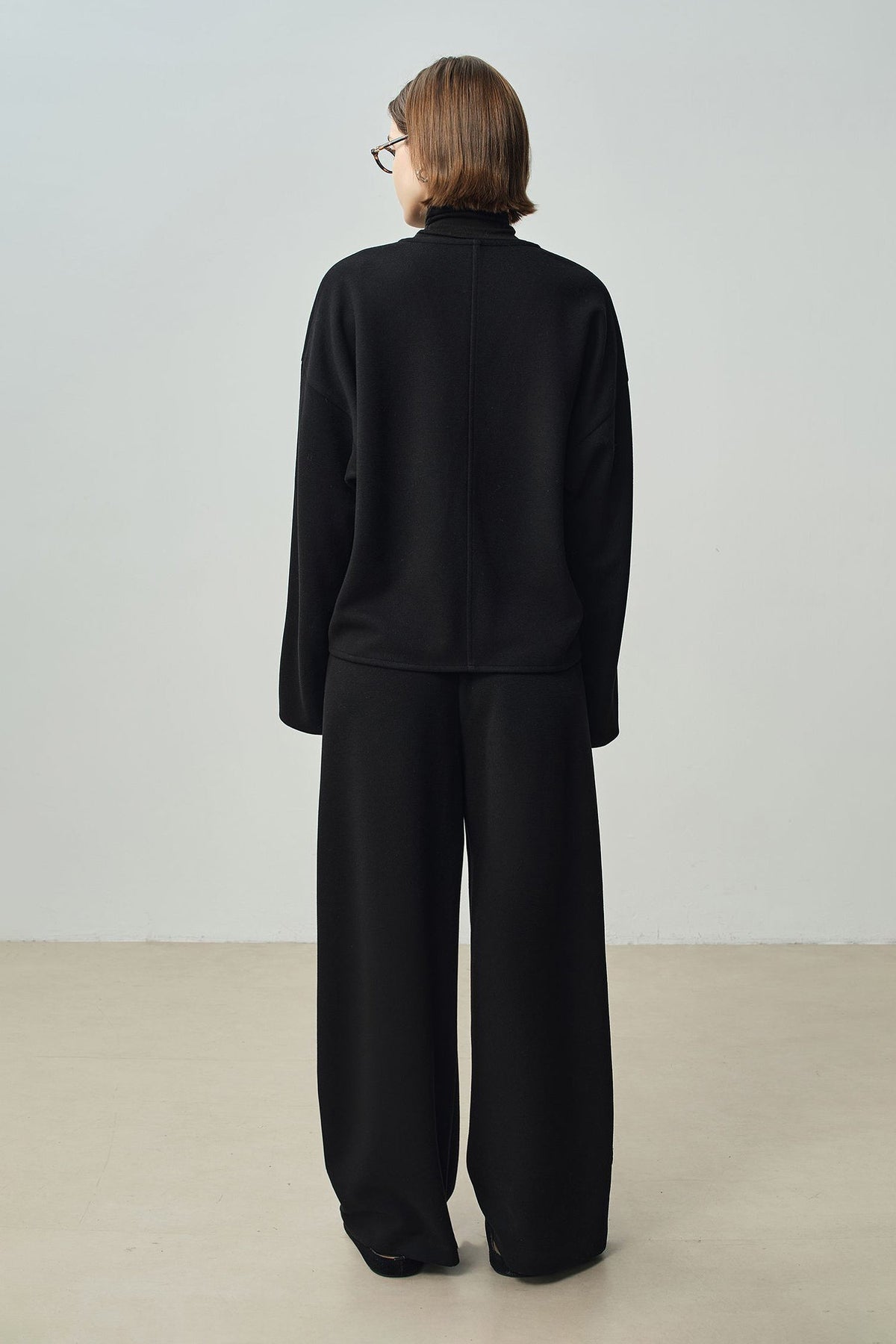 Relaxed Cashmere Blend Deep V-Neck Sweatshirt