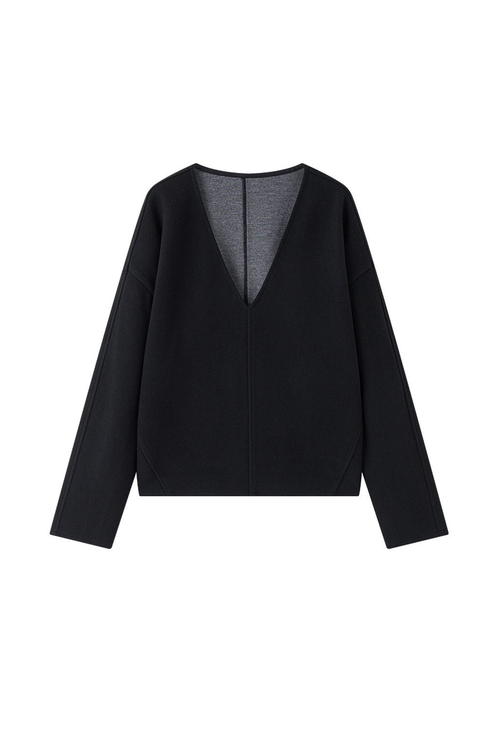 Relaxed Cashmere Blend Deep V-Neck Sweatshirt