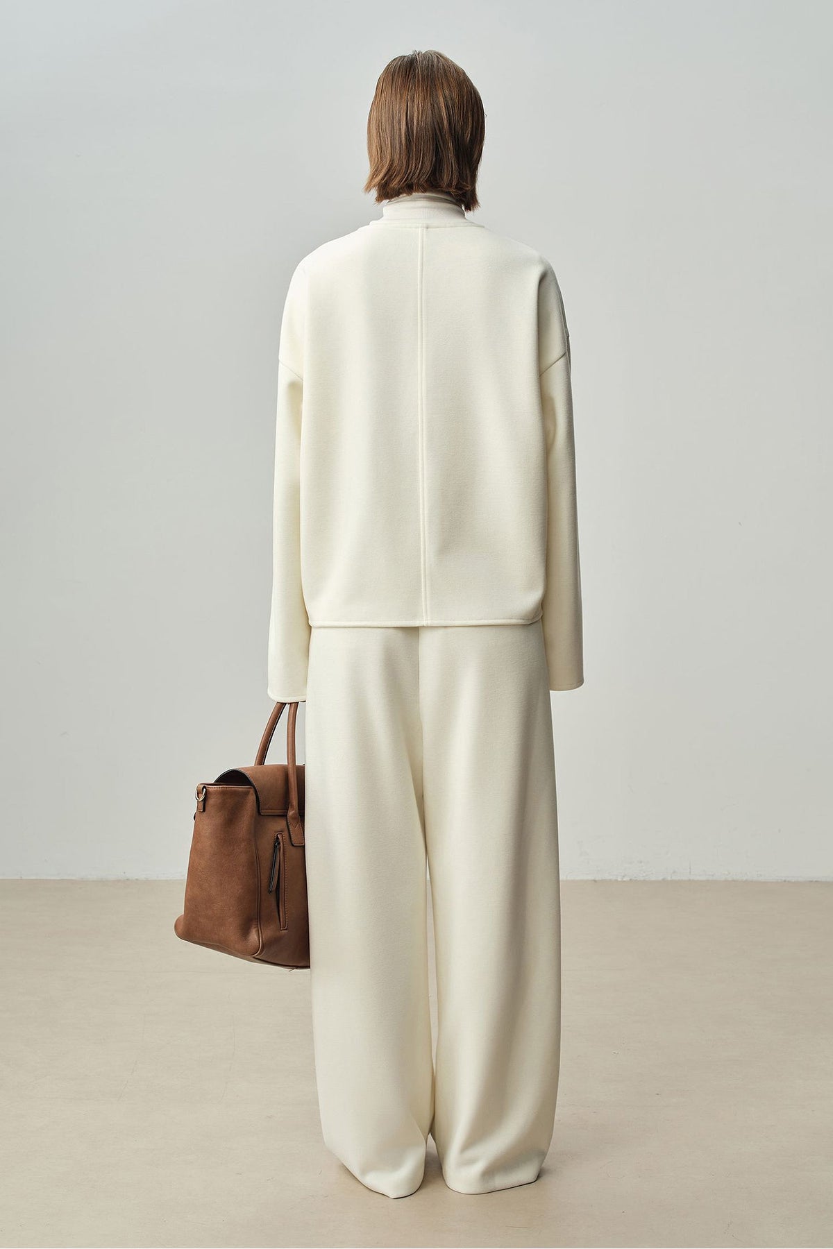 Relaxed Cashmere Blend Deep V-Neck Sweatshirt