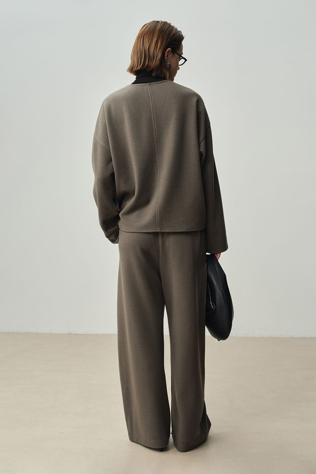 Relaxed Cashmere Blend Deep V-Neck Sweatshirt