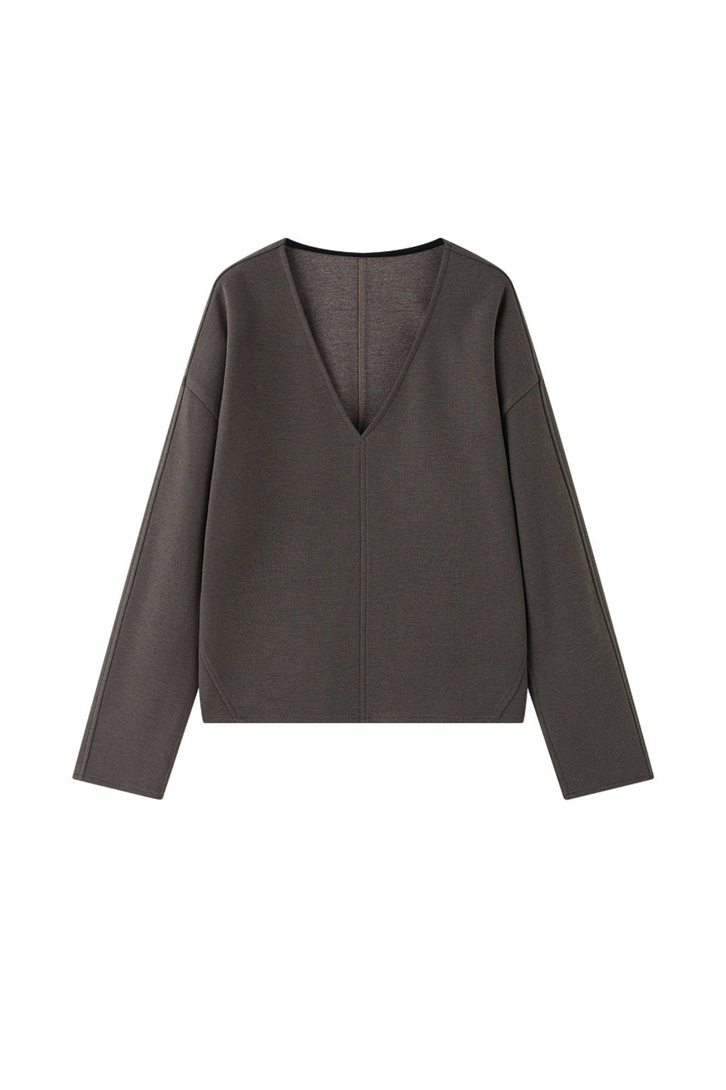 Relaxed Cashmere Blend Deep V-Neck Sweatshirt