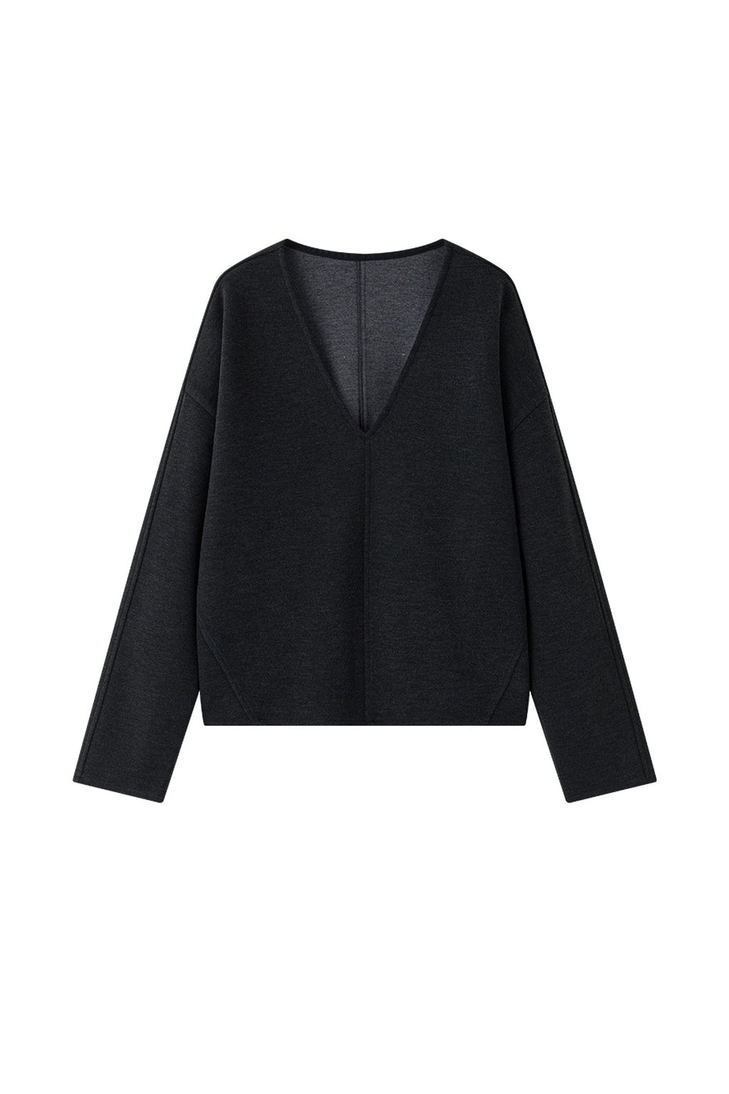 Relaxed Cashmere Blend Deep V-Neck Sweatshirt