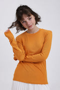 Relaxed Fit Lyocell-Silk Long-Sleeve Crewneck T-Shirt
