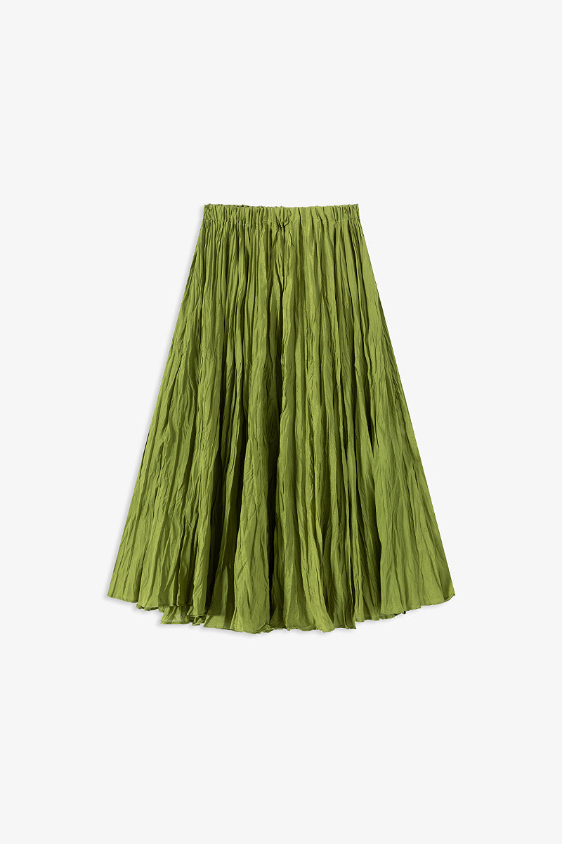 Romantic Flowy Textured A-Line Midi Skirt