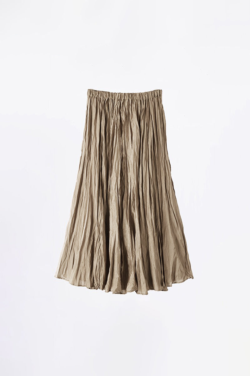 Romantic Flowy Textured A-Line Midi Skirt