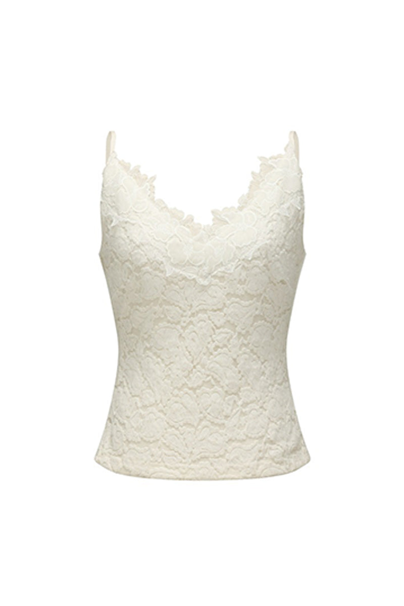 Sequin Lace V-Neck Built-In-Bra Camisole