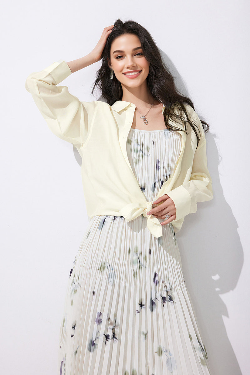Sheer Lyocell-Blend Drop-Shoulder Shirt
