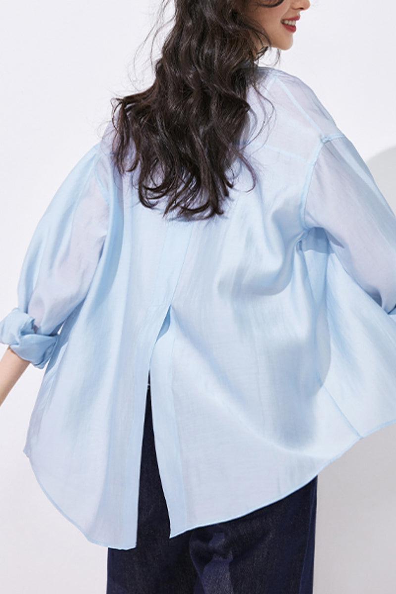 Sheer Lyocell-Blend Drop-Shoulder Shirt