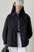Shirt-Style Diamond Quilted Jacket