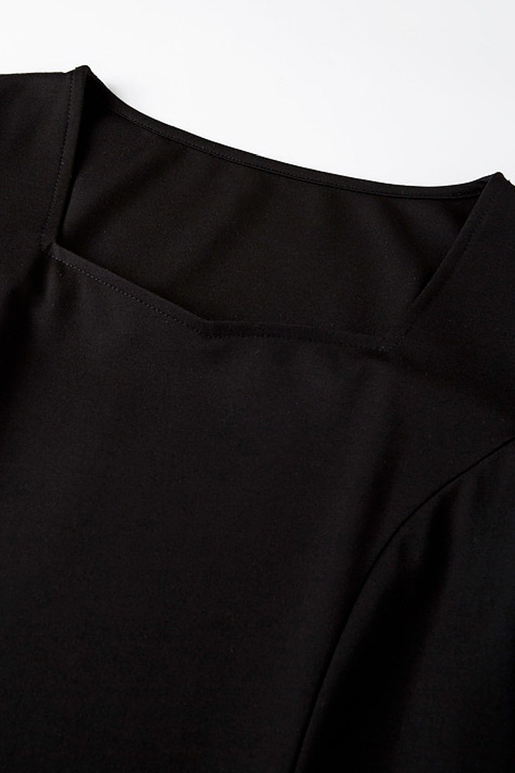 Short-Sleeve Sweetheart-Neck A-Line Midi Dress